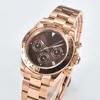 Relógios de pulso Rose Gold Men Relógio Mecânico VK63 Quartz Triple Eye Chronograph Sapphire Vidro Sólido Caseback Relógio Presentes