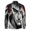 Herren Freizeithemden Guts Swordsman Berserker Hemd Anime Langarm Benutzerdefinierte stilvolle Blusen Herbst Coole Übergröße Kleidung