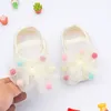 Chaussures de princesse pour bébés en bas âge, sandales à fleurs mignonnes, baskets à nœud papillon pour filles, plates en dentelle fleur