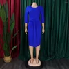 Robes décontractées Chic élégant rose bleu blanc vert vêtements pour femmes tendance 2023 dames pour les occasions officielles avec manche