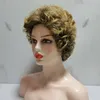 Donne parrucche sintetiche a strati corti dritti dritti dritti taglio color ombre color arricciale miscela naturale wig wig full francese profondo