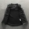 Men's Vests Japanese Casual Genuine Vest Mens Horsehide Slim Fit Motorcycle Biker Collarless Sleeveless Riding Leather Jacket