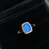 Cluster-Ringe aus natürlichem und echtem Opal-Ring aus 925er Sterlingsilber für die Hochzeit von Frauen