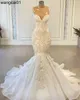 Party Dresses Luxury Mermaid African Women Wedding Dresses 2022 Beaded broidery Sexy White Vintage Lace Organza Bridal Wedding Gown YQ240106