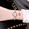 ساعة Wristwatches Watch for Women Heart Bracelet Watches with Diamonds Fashion Tethings Quartz Reloj Para Mujer