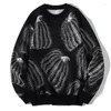 Chandails masculins Halloween Sweater 2023 Hiver Hip Hop Pumpkin Knitwear Mens Big Size Pilouvers Fashion Loose Exercice Christmas Man