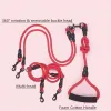 Nylon Double Leashes Detachable Pet Lead Climbing Foam Cotton Handle 1 Leash for 2 or 3 or 4 Dogs Small Dog Retraction Rope 201126 ZZ