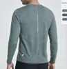 lu Men Yoga Outfit Sports Long Sleeve T-shirt Mens Sport Style Shirts Training Fitness Clothes Elastic Quick Dry Sportwear Top Plus Size 5XL fashion atmytuyt5