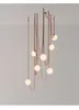 Pendant Lamps Modern Minimalist Duplex Floor Wabi Sabi Style Designer Villa Belt Living Dining Room Chandelier AA230407