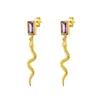 Stud Earrings Yuxintome 925 Sterling Silver Needle Fashion Long Serpentine Snake Tassel For Women Colorful Animal