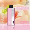 Autêntico Elfair 12000 Puffs com Tela Vape Descartável 12K ELF AIR 850mAh Puffs Tipo-C Recarregável 22ml Caneta Vape Descartável 10Sabores