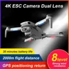 드론 F8 2021 새로운 GPS 드론 4K/6K HD 카메라 직업 Wi -Fi FPV 드론 브러시리스 모터 회색 접이식 쿼드 콥터 RC Dron Toys Q231108