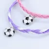 Charm Bracelets Soccer Bracelet For Boy Girl Copper Football Club Ball Braiding Adjustable Couples Friendship Jewelry