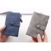 2022 Tri-fold Short Women Wallets With Coin Zipper Pocket Minimalist Frosted Soft Leather Ladies Purses Female Pink Small Wallet L230704