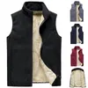 Gilets pour hommes Gilet en cachemire d'agneau pour hommes Marque Veste d'hiver Gilet Zipper Mens sans manches Casual M-4XL