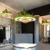 Lampy wiszące roślinę Lampa LED Nowoczesne nordyckie oprawę oświetlenia wisząca planeta jadalnia wewnętrzna kawiarnia dekoracja dekoracji zawieszenia