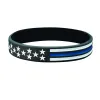 USA Thin Blue Line AMERICAN FLAGGELETS SILICONE WRISTBAND 0110