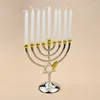 Candle Holders Tabletop Candlestick Decor Stand Vintage Base Desktop Decoration Holder Ornament Metal Dinner Party Wedding Menorah