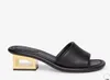 Luxury Women sandal slipper slide heels Women's Baguette Fur SLIPPER nappa leather mules slide Sculptural metal heel open toe with box 35-42EU