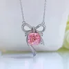 Tartgınlar Springlady 925 STERLING Gümüş 10mm Ezilmiş Kesilmiş Laboratuvar Safir Pembe Yüksek Karbon Elmas Taş Akıntısı Gözetleme Takı