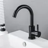 Bathroom Sink Faucets 304 Roestvrij Staal Kraan Countertop Gemonteerde Zwarte Badkamer Wastafel Mixer Reinigen Draaibare Handgreep
