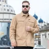 Camisas de vestido masculinas Cardigan Homem Camisa Listrada Roupas Masculinas Padrão Elegante Vintage Manga Longa Masculino Roupas Militares Polo Marcas Preto