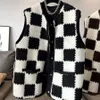 Giubbotti da donna canotta da donna canotta canotta canotta canotta da donna canotta canotta manica coreana cappotto invernale alarge 4xl in bianco e nero ploid artificiale canotta canotta 230408