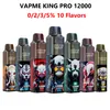 Original VAPME KING Pro 12000 Puffs Disposable Vape 1.0ohm Mesh Coil 20ml Prefilled Device With 850mAh Colbat Type-c Rechargeable Battery 10 Flavors 12K E Cigarettes