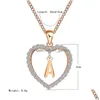 Pendentif Colliers Conception 26 Anglais Lettre Initiale Simple Or Creative Mode Diamant Coeur Collier Charme Bijoux Cadeau Pour Dhbb4