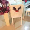 クリスマスの装飾4 PCS/ロットシカの椅子カバー刺繍エルククリスマスディナーテーブルデコレーションパーティーハットバックカバー