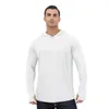 Sweats à capuche pour hommes T-shirts de protection solaire Sweat à capuche à manches longues pour hommes Pull décontracté résistant aux UV Respirant Léger T-shirts à séchage rapide Homme