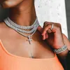 Holycome plaqué or glacé Moissanite Miami collier chaîne cubaine en gros Hip Hop argent ensemble colliers personnalisés