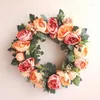 Dekorativa blommor QWE123 QWE123SILK Peony Artificial Flores Wreaths Door Colorful Garland For Wedding Home Decoration Diy Party