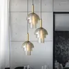 Kolye lambalar Endüstriyel tarzı restoran lambası vintage sanat şampanya cam oturma odası koridor bar dekor modern asılı ışık fikstürleri