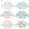 Bibs Burp Cloths Baby Bibs Waterproof Long Sleeve Saliva Towel Infant Feeding Bib with Pocket Cute Cartoon Apron Kid Burp Cloth Unisex Baby StuffL231108