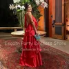Festklänningar eeqasn röd satin arabisk kväll tiered kvinnor lång halter rygglös sexig specialklänningar formella tillfällen prom klänning