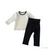 Pyjamas 2023 printemps automne bébé garçons pyjamas coton Dot hauts à manches longues taille haute pantalon polyvalent costume enfant en bas âge garçons vêtements de nuit R231108