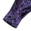Chemises décontractées pour hommes 2023 mode Floral violet Sik pour hommes Polyester confortable robe chemise à manches longues haut formel vêtements de mariage
