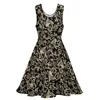 Casual Dresses Barock Floral Style Dress Vintage Print Beach High midje Skate Womens Graphic Vestidos Födelsedagspresent