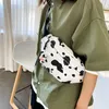 Taillezakken koe print canvas kleine borsttas vrije tijd origineel ontwerp mode messenger dames schouder mobiele telefoon portemonnee