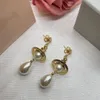 Pendientes de tuerca de marca de diseñador, joyería de moda de lujo para mujer, pendientes de Saturno, pendientes de perlas de Metal, cjeweler para mujer, orecchini 76wd6