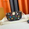 Depresseryayoi Kusama Bag Womens Bag Totes Luxury Crossbody On the Go Shoulder Bags Rainbow Side Trunk Messenger Bag Handväskor äkta läderdame Purse målade prickar