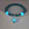 Strand Yoga Energie Turquoise Gloeiende Lotus Armband Meerkleurig Fluorescerend Trendaccessoires voor heren en dames Elastisch