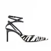 Sandalen traf strappy hakken mode dames zebra dier hakken vrouwelijke hoge vrouw pompen pumps stiletto slingback veter dames schoenen 230407