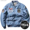 Мужские куртки Air Force Ma1 Flight Jacket Мужские зимние толстые байкерские куртки Harley Военные Top Gun Открытый вышивка Повседневные пальто-бомберы Q231109