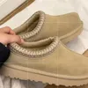 Ayakkabılar Tasman Tasarımcı Avustralya Botları Tazz Terlik Kadın Sıkıcı Slip-On Platform Flats Slaytlar Siyah Chesut Fur Klasik Kış Öngenleri