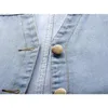 Gilets pour femmes Gilet en denim sans manches pour femmes Mode sud-coréenne Gilet sans manches d'été coupé veste de bombardier courte veste en jean 230408