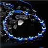 Bracelets de charme Mode Mticolor Perles de cristal Bleu Evil Eye Bracelet pour femmes Couple Bijoux chanceux à la main Tresse Corde Adj Dhgarden Dhlmp