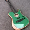 Custom Shop Acousta Gloss Green E-Gitarre mit Hohlkörper, Vintage-Mechaniken, schwarzer Hardware, kein Akustik-PU, nur magnetische Tonabnehmer, tiefer C-Mahagonihals