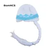 Caps Hats BomHCS Cute Girl's Winter Warm Braid Wig Beanie 100% Handmade Hat S for Child L for Adult 231108